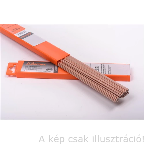 Forrasztó pálca ezüst L-Ag38Sn 2,0x500mm (38%Ag,No Cd,csupasz, kb.120szál=1kg) B Ag 38 Cu Zn Sn 660-700℃ Selectarc