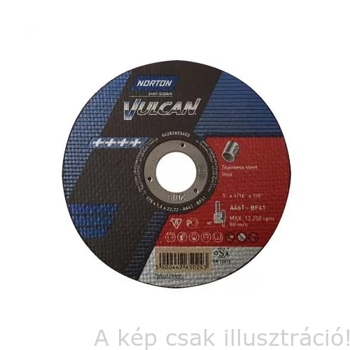 180x2,0x22,2mm vágókorong Norton Vulcan KÉK  (A30S-BF41) Acél + Inox 2in1 25db/cs.