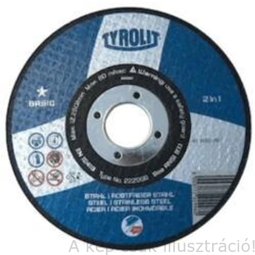 150x6,0x22,2mm Tisztítókorong Tyrolit Basic A30Q BF INOX (10db/doboz) 