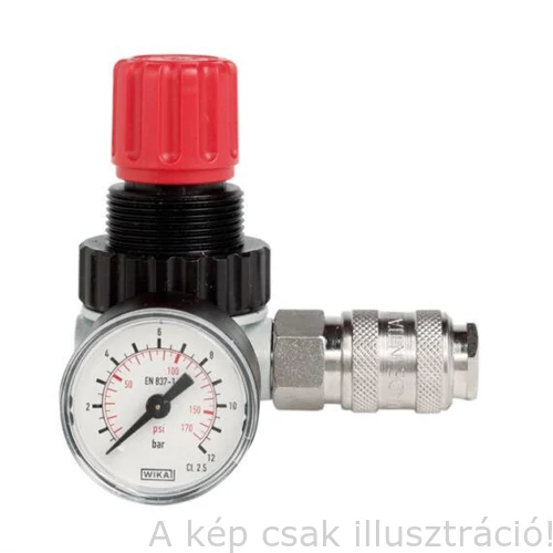 Levegőnyomás szabályzó nyomásmérővel, gyorscsatlakozóval 1/4˝ GAV  RP-182R  