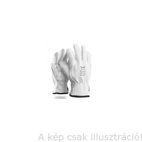Hegesztő kesztyű AVI marha színbőr fehér 12 pár/cs. (sofőr) 11-es méret Kapriol 