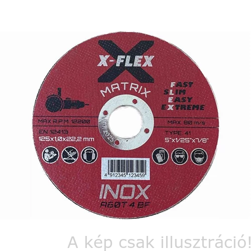 125x1,0mm fémvágókorong X-FLEX MÁTRIX Inox  