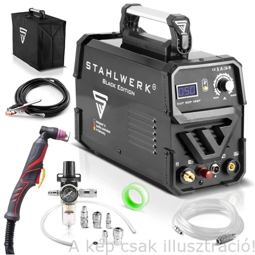 PLAZMAVÁGÓ inverteres STAHLWERK CUT 50 Pilot, IGBT tranzisztorral, P-60 5 m munkakábel, 5 m testkábel