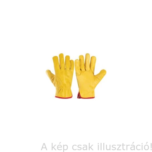 Hegesztő kesztyű AVI marha finom színmarhabőr(sofőr), 10-es méret, sárga bőr 10 pár/cs.  HALO
