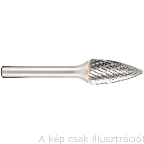 Turbómaró ívelt hegyesvégű, láng forma, 9 vágás- forgácstörő, finom fogazással 10x20mm Metabo 
