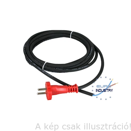Tápkábel villásdugóval 2 eres H05RN-F 2G1,0mm2x4m  gumi FLEX
