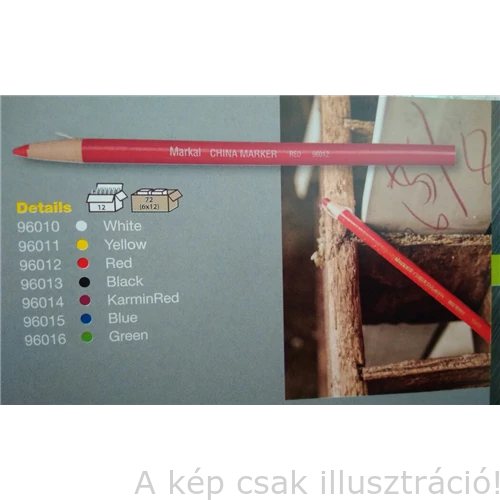 Jelölő zsírkréta ceruza Markal China Marker piros 