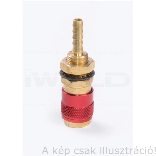 MIG/MAG gyorscsatlakozó gépre 6mm-es tömlőhöz (vízhez) piros IW.
