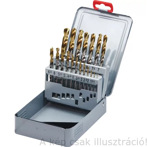 Csigafúró készlet 1-10mm/0,5 19db-os nagy teljesítményű HSS-TIN  SWISS+TECH  SWT1259010A